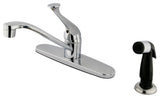 Kingston Brass Single-Handle Centerset Kitchen Faucet, Polished Chrome