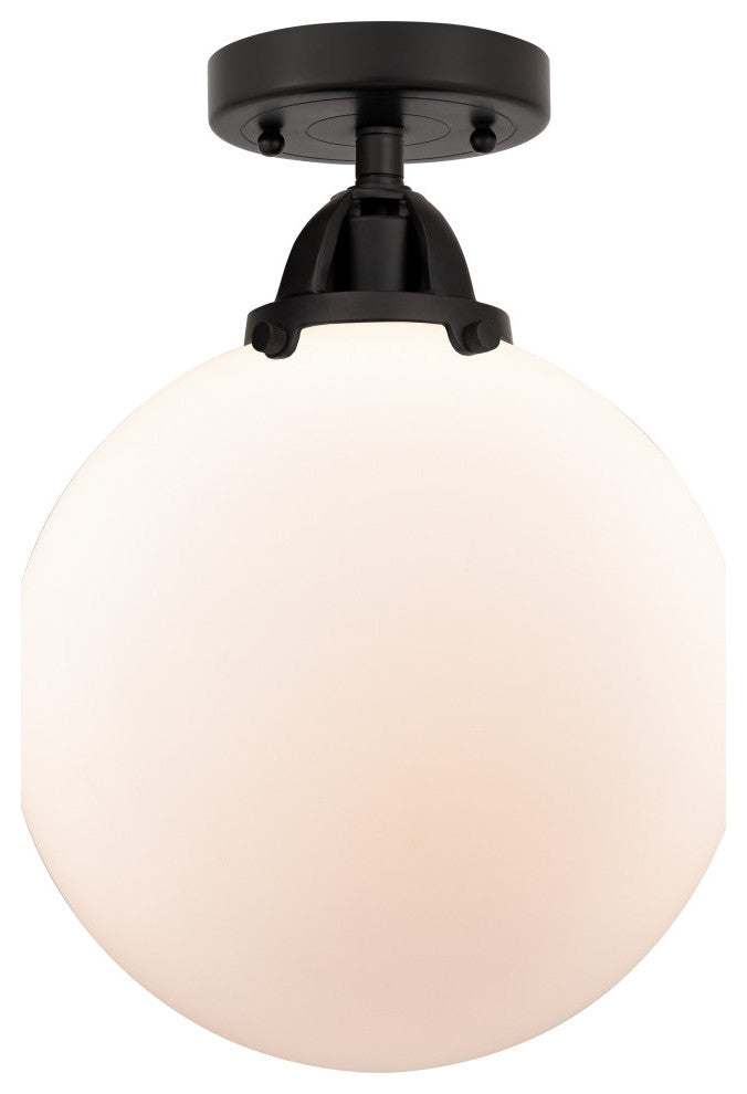 Beacon Semi-Flush Mount, Matte Black, Matte White, Matte White