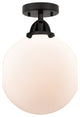 Beacon Semi-Flush Mount, Matte Black, Matte White, Matte White