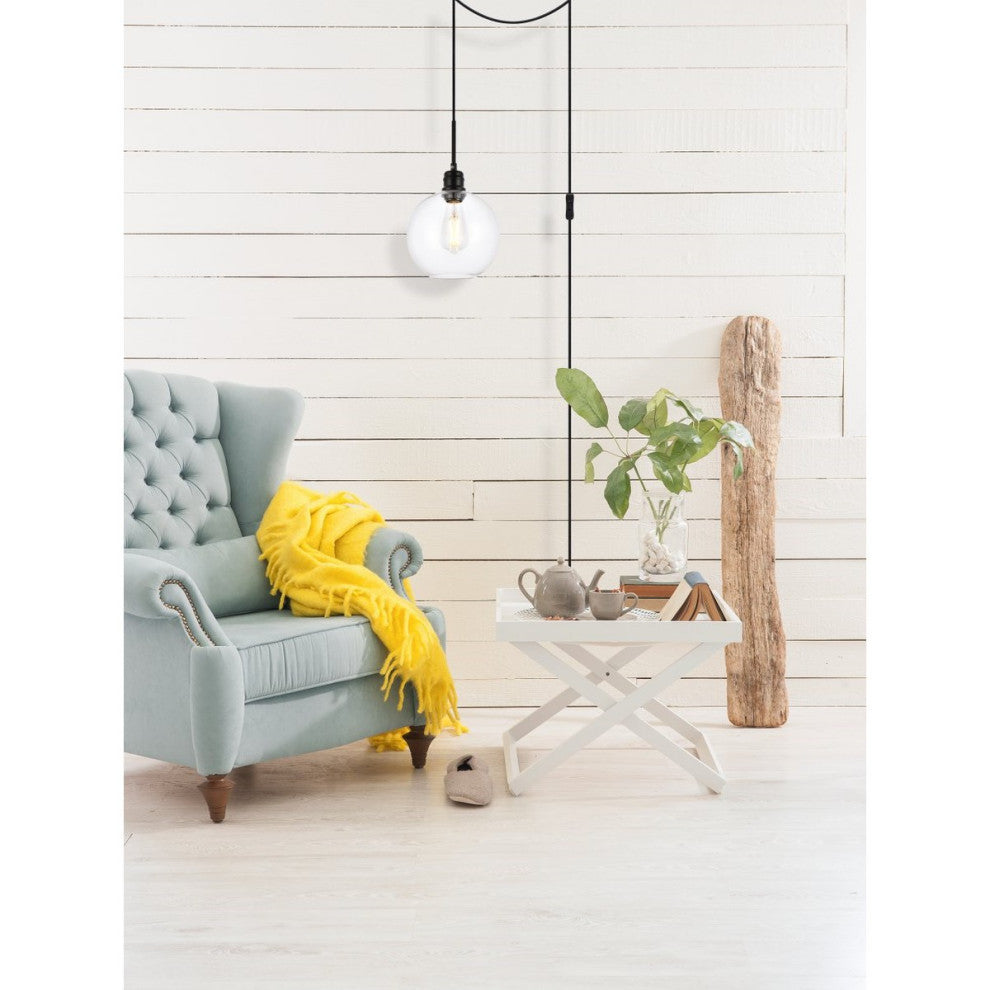 Living District Emett 1-Light Plug-In Pendant Black
