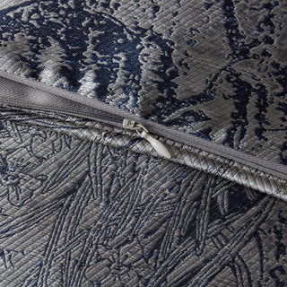 Pastoral Jacquard Lumbar Decorative Pillow, 14"x26", Silver