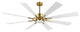 60" Reversible 8-Blade LED Ceiling Fan With Remote and Light, Gold/White