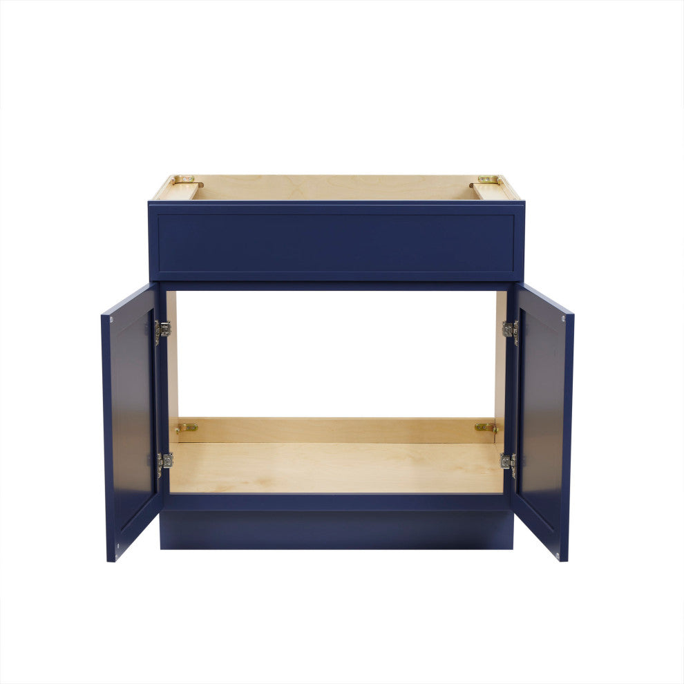 Vanity Art Birch Plywood Single Base Storage Cabinet, Blue, 33"