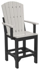 Set of 4 Poly Adirondack Dining Chairs, Dove Gray & Black, Arm Chair, Counter Height