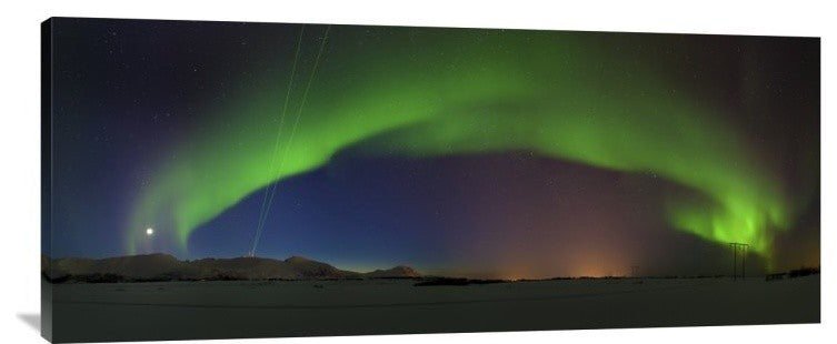 "Northern Lights" Stretched Canvas Giclee by Roy Samuelsen, 40x16"
