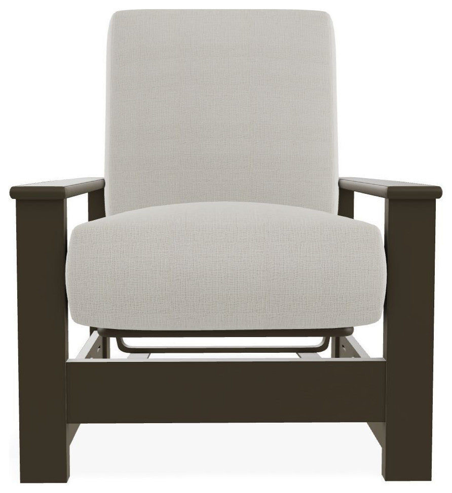 Leeward Deep Seat Outdoor Armchair with Hidden Motion, Grasscloth Buff/Beachwood