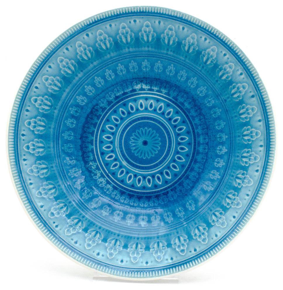 Euro Ceramica Fez Serving Bowl, Turquoise
