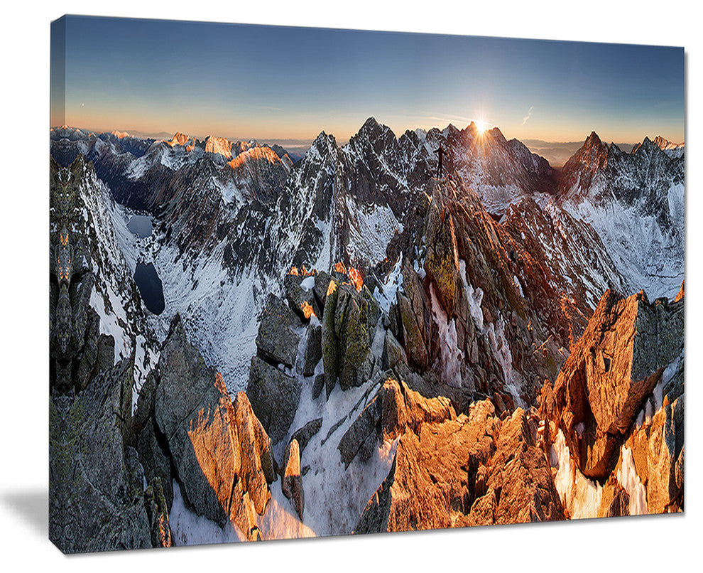 "Scenery of High Mountain With Lake" Landscape Print Wall Artwork, 20"x12"