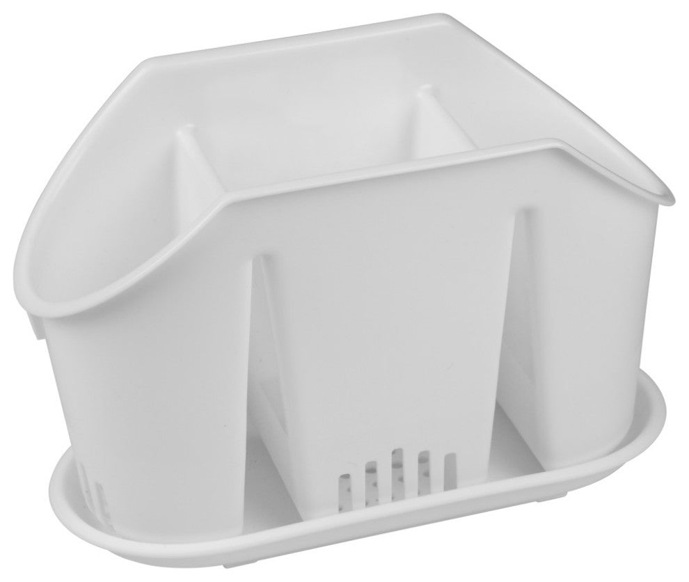 YBM Home Multipurpose Cutlery Utensil Drying Rack and Storage Holder, White