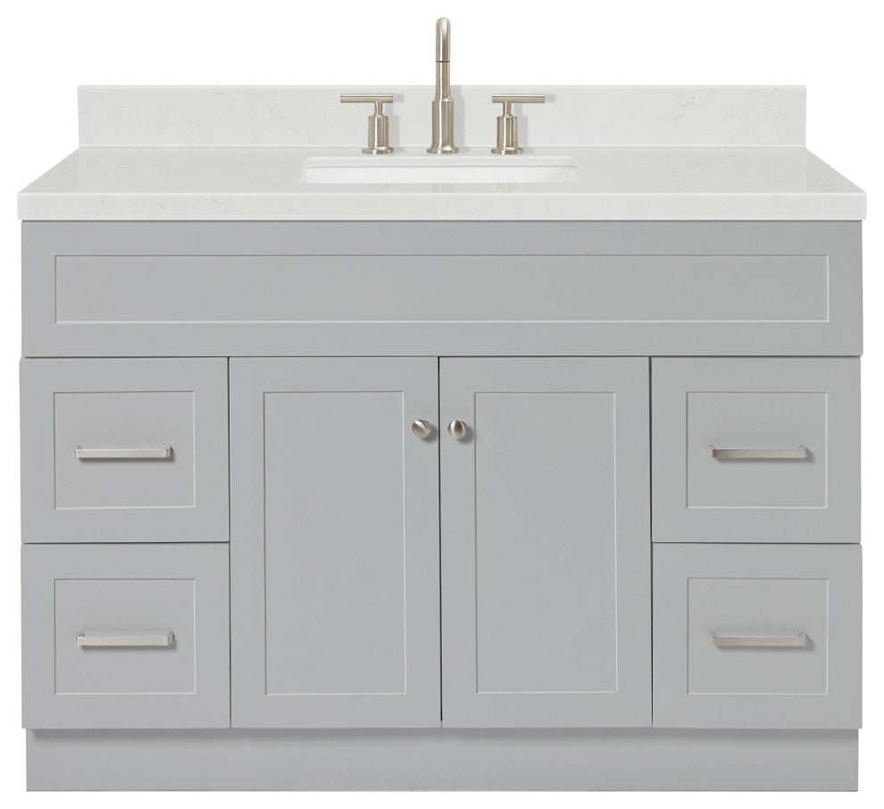 Ariel Hamlet 48" Single Rectangle Sink Bathroom Vanity, Carrara Quartz