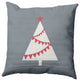 Garland Tree Decorative Throw Pillow, Mid Gray, 16"x16"