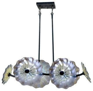 Springdale 30" Impasto 6-Light Hand Blown Art Glass Island Fixture