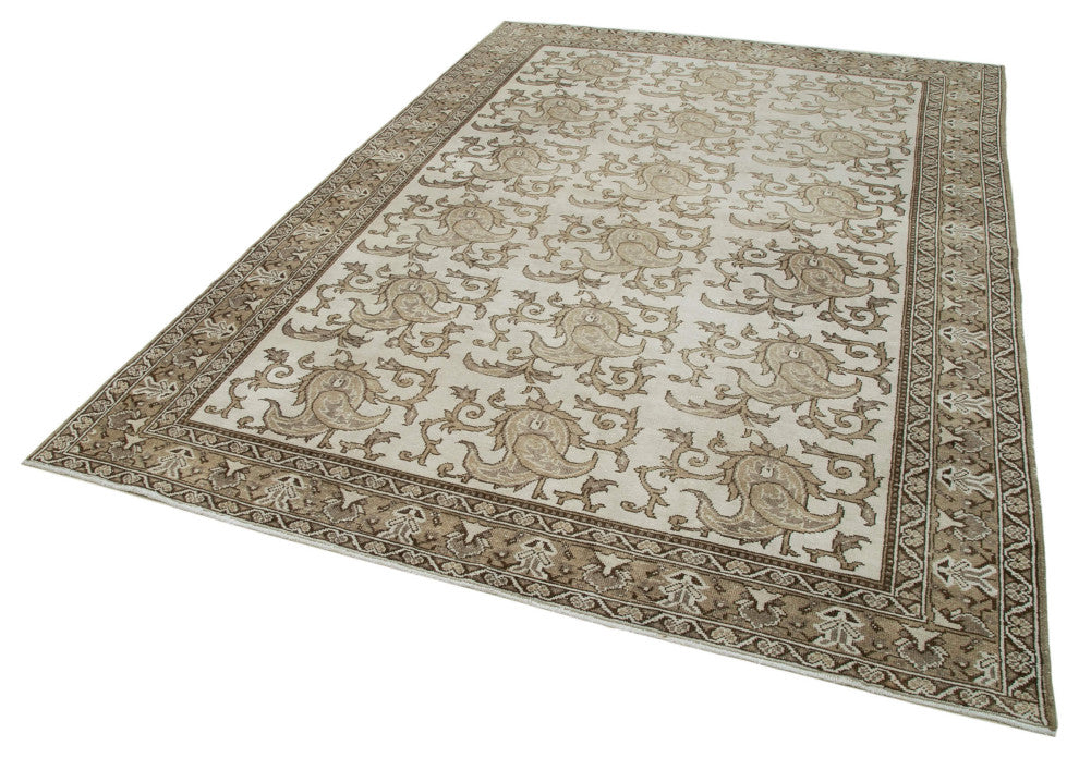 Rug N Carpet - Handmade Turkish 6' 9'' x 9' 8'' Antique Vintage Rug