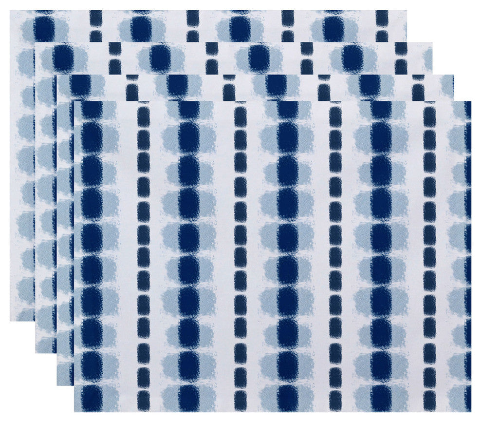 Watercolor Stripe, Stripe Print Placemat, Set of 4, Blue