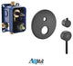 Rondo Matte Black 3-Way Rough-In Shower Valve, Cover Plate, Handle, Diverter