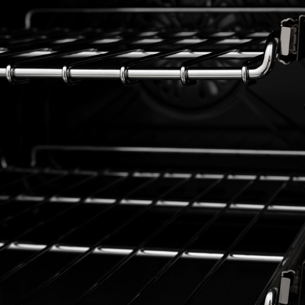 ZLINE 36" Dual Fuel Range, DuraSnow With Matte Black Accents RASZ-SN-36-MB