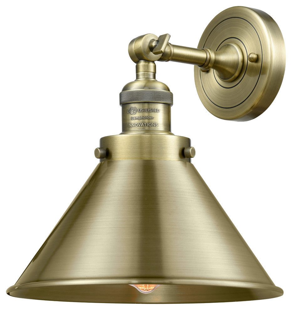 Briarcliff 1-Light Dimmable LED Sconce, Antique Brass