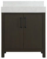 Home Living 30" Single Bathroom Vanity, Mocha Brown With Backsplash