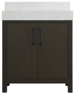 Home Living 30" Single Bathroom Vanity, Mocha Brown With Backsplash