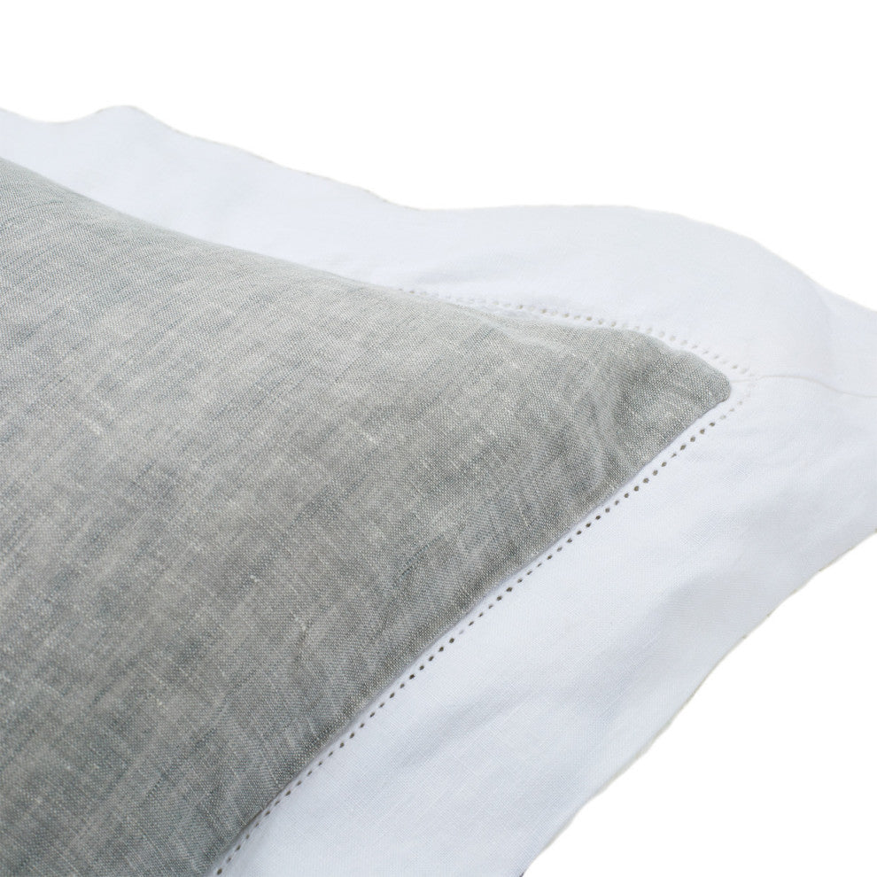 Atina 7-Piece King Linen Duvet Set, Gray