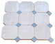 Contemporary Zellige Tile, Off-White With Blue, 8-Panels 12x12"