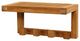 Teak Wall Shelf with 4 hooks