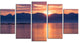 "Norwegian Seashore At Sunset" Modern Seascape Canvas Artwork, 5 Panels, 60"x32"