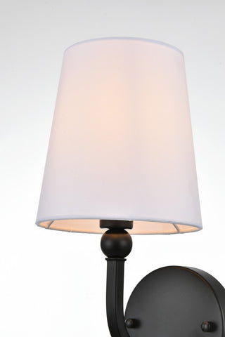 1 Light Black And Clear Bath Sconce