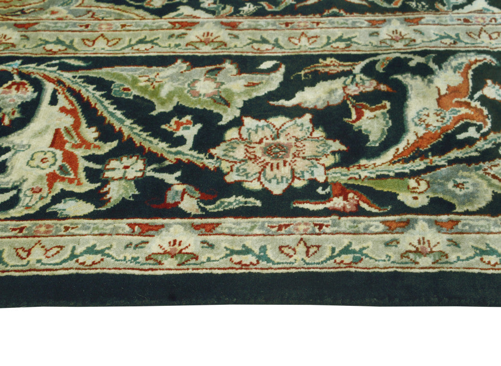 Pak-Persian Cingeswi Black/Green Rug, 8'0x10'2