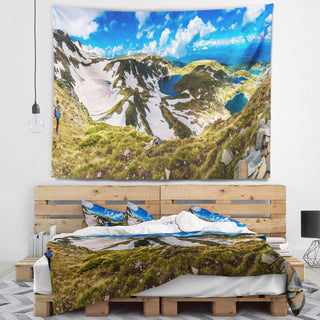 Clouds Over Seven Rila Lakes Landscape Wall Tapestry, 80"x68"
