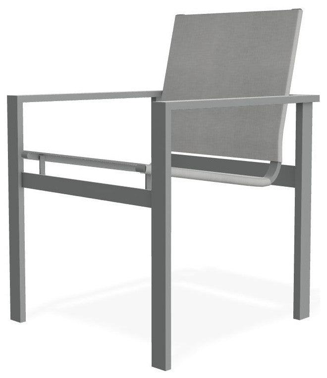 Tribeca Sling Outdoor Stackable Armchair, Alloy/Graphite