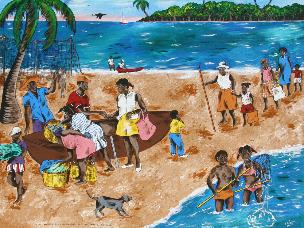 Isiah Nicholas, In the Caribbean the Fisherman, Painting
