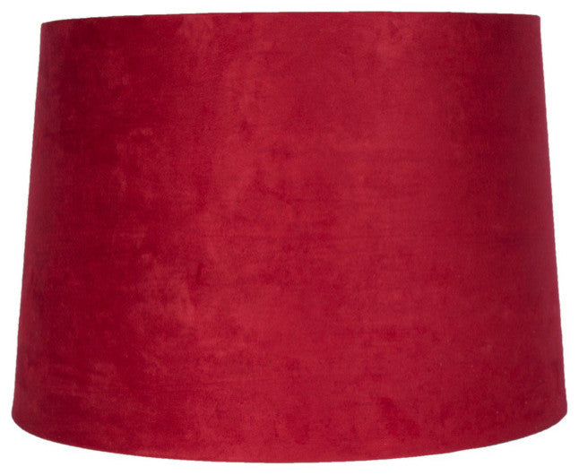 12" Suede Hardback Lamp Shade, Red