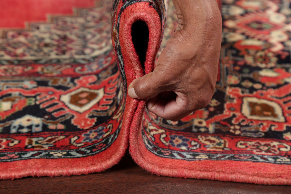Consigned, Bidjar Hand-Knotted Oriental Traditional Persian Area Rug, Red, 6x7