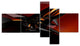 3D Abstract Red Glass Design, Abstract Canvas Art Print, 60"x32", 5 panels