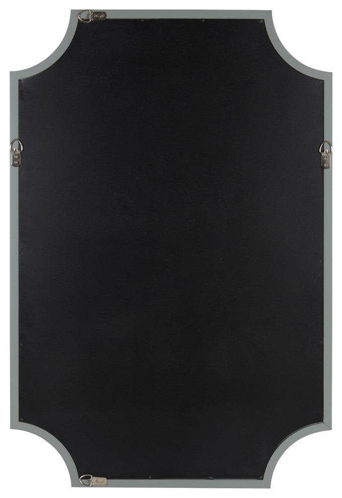 Kate and Laurel, Hogan Wood Framed Mirror With Scallop Corners, 24 x 36", Grey