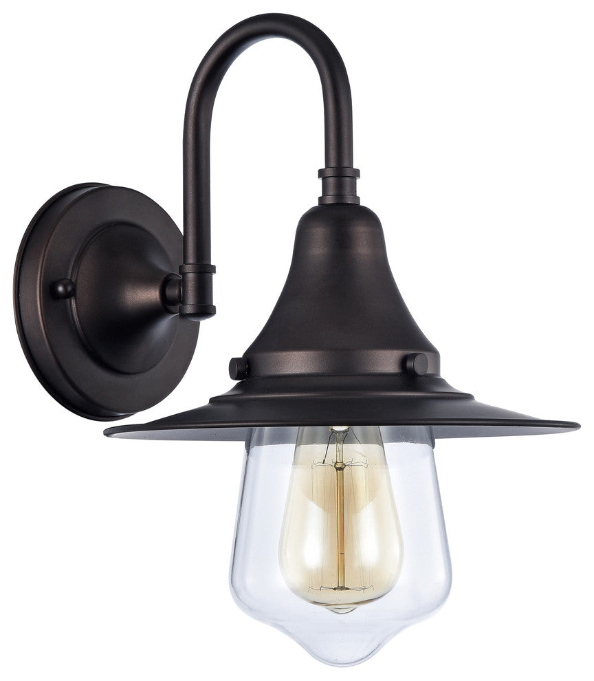 IRONCLAD, Industrial-style 1 Light Rubbed Bronze Wall Sconce, 9" Wide
