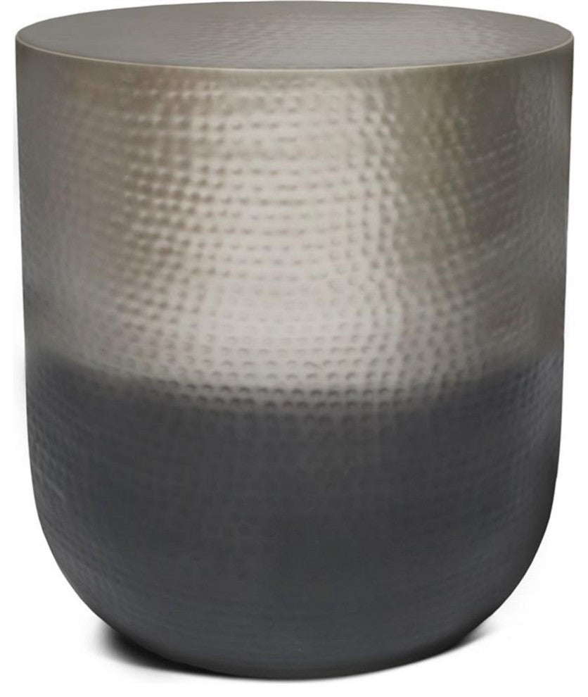 Simpli Home Nova Boho 19 " Metal Metal Side Table in Silver Ombre