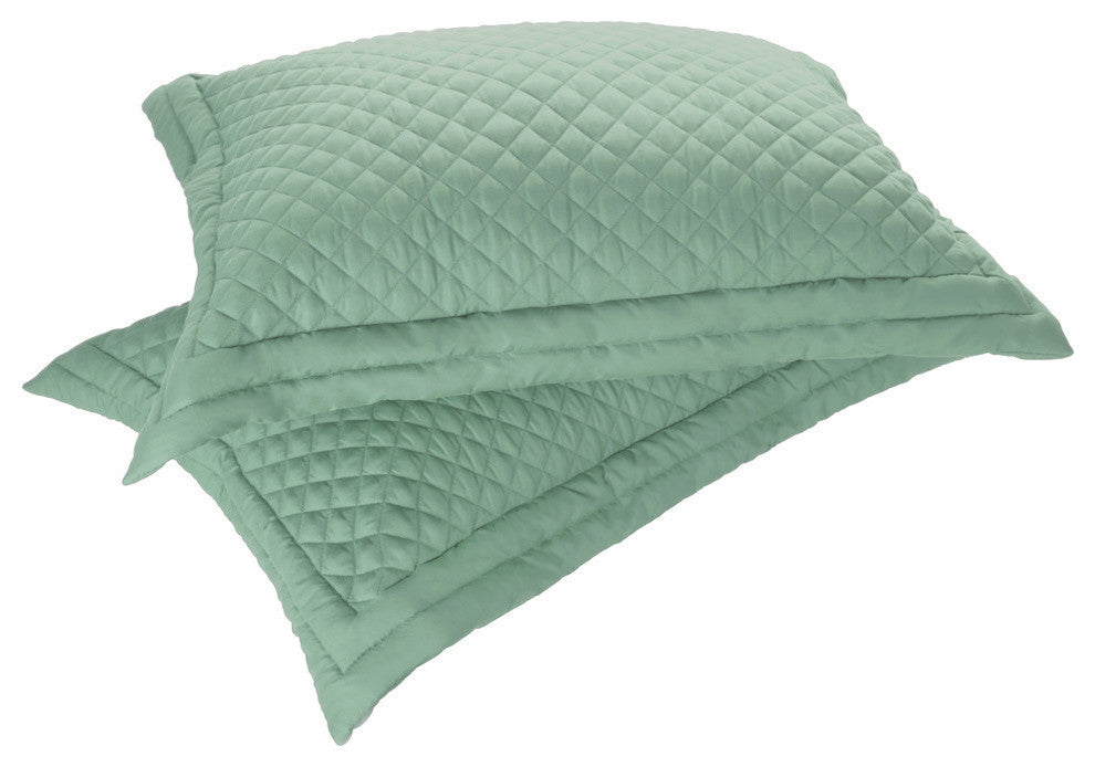 Microfiber Stain and Water Resistant Diamond Quilt Standard Sham 2PK