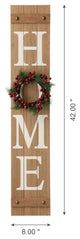 42"H Fall Wooden "HOME" Porch Sign With Wreath