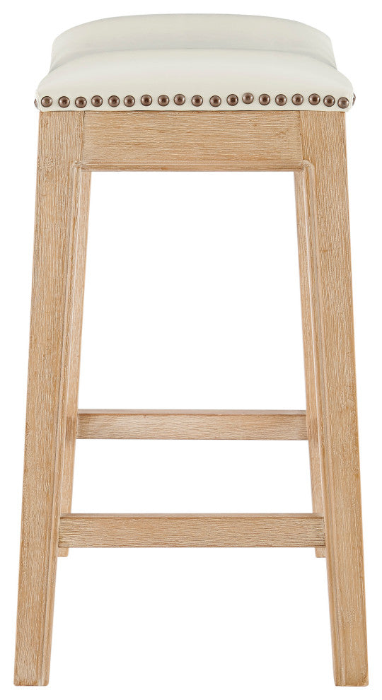 Elmo KD Counter Stool, Borneo Bone, Faux Leather