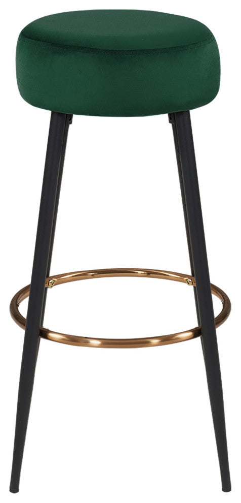 Minimalist Round Bar Stools, Dark Green - 1 Piece, 30 Inch
