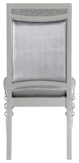 ACME Maverick Side Chair, Set-2, Fabric and Platinum