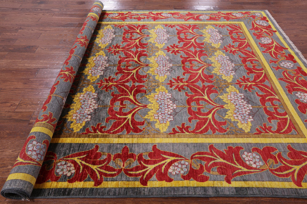 7' 10" X 9' 10" Handmade William Morris Wool Rug Q6518