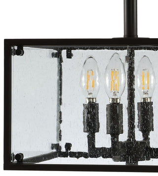 Paysan 13" 4-Light Iron Glass LED Flush Mount, Black