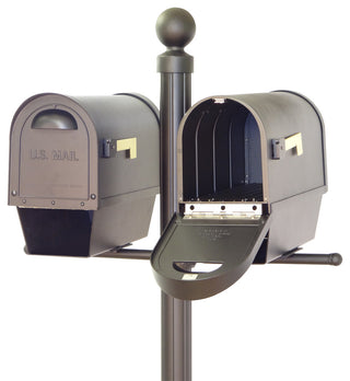 Classic Mailboxes With Newspaper Tube & Fresno Double Mount Mailbox Post