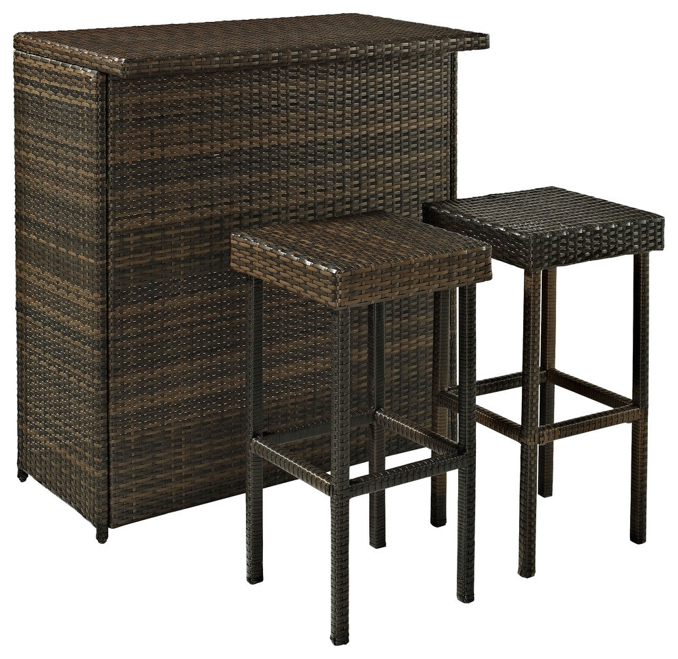 Palm Harbor 3-Piece Outdoor Wicker Bar Set
