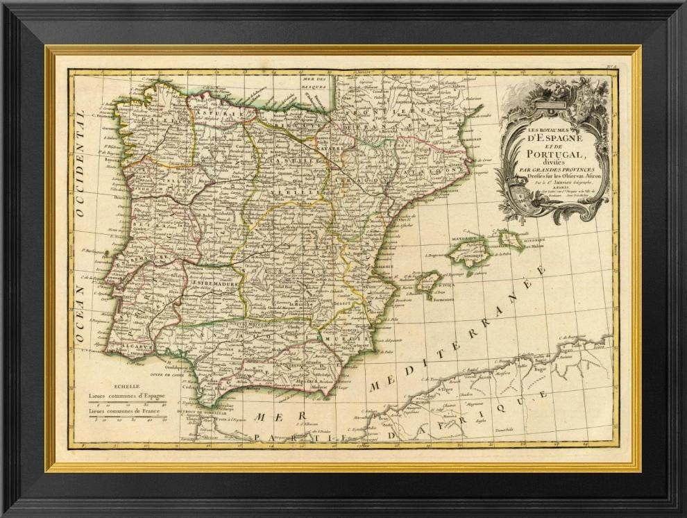 "Espagne, Portugal, 1780" Framed Canvas Giclee by Jean Janvier, 26"x20"
