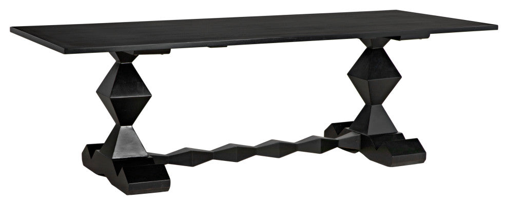 NOIR Furniture - Madeira Dining Table in Hand Rubbed Black - GTAB577HB