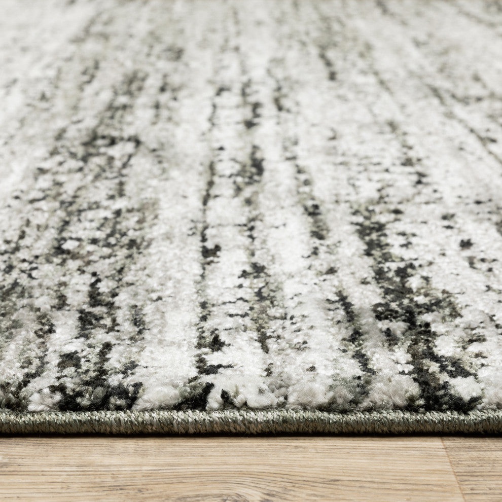 Aegina Shadows Ash/Charcoal Area Rug , 2'6"x12'